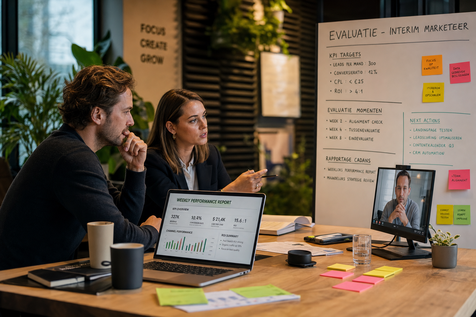 Evaluatiemomenten interim marketeer