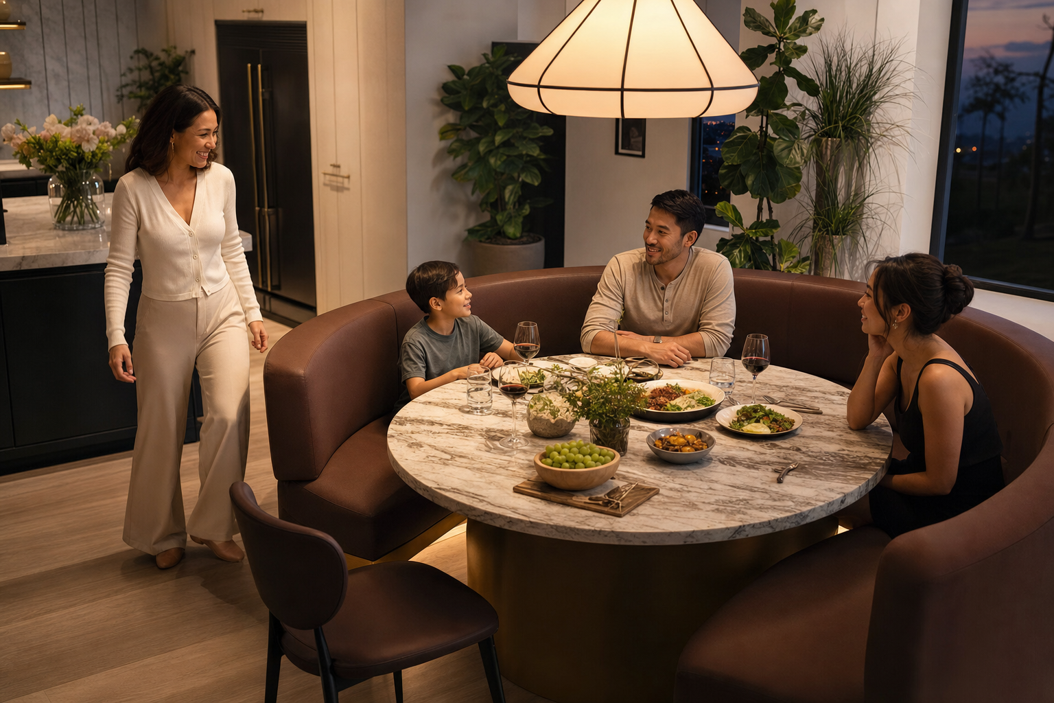 Comfort en instapruimte bij ronde eettafel